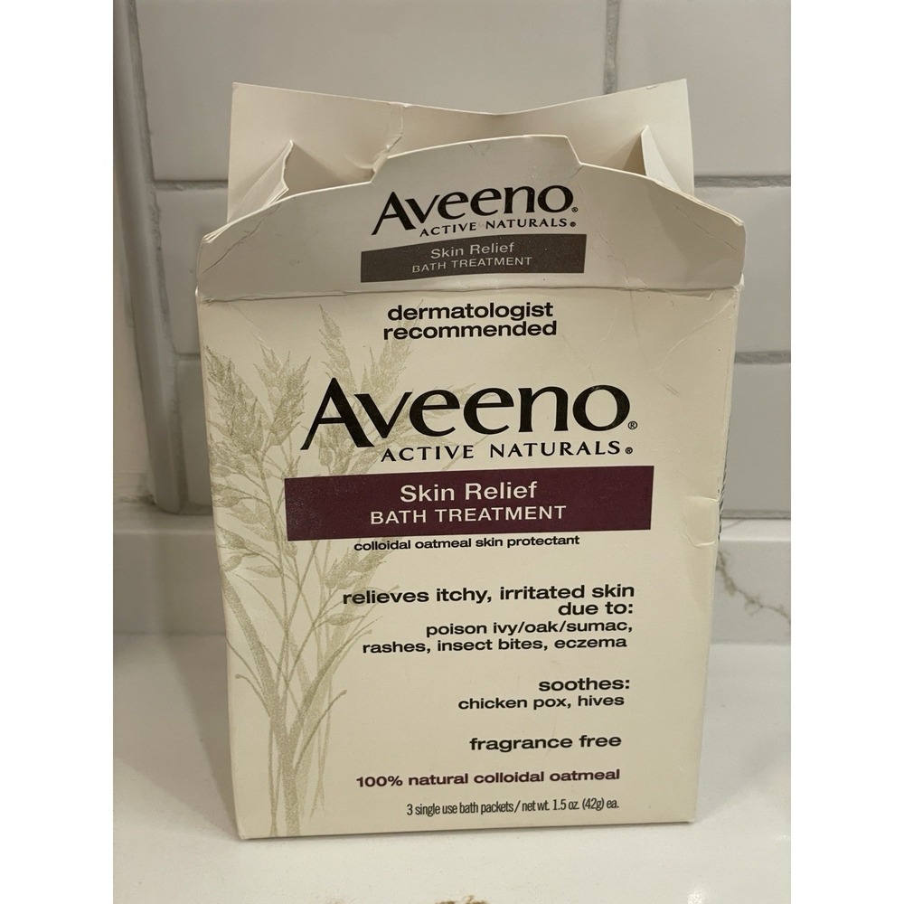 Aveeno Skin Relief Bath Treatment Active Naturals 2 Count Oatmeal Itch READ